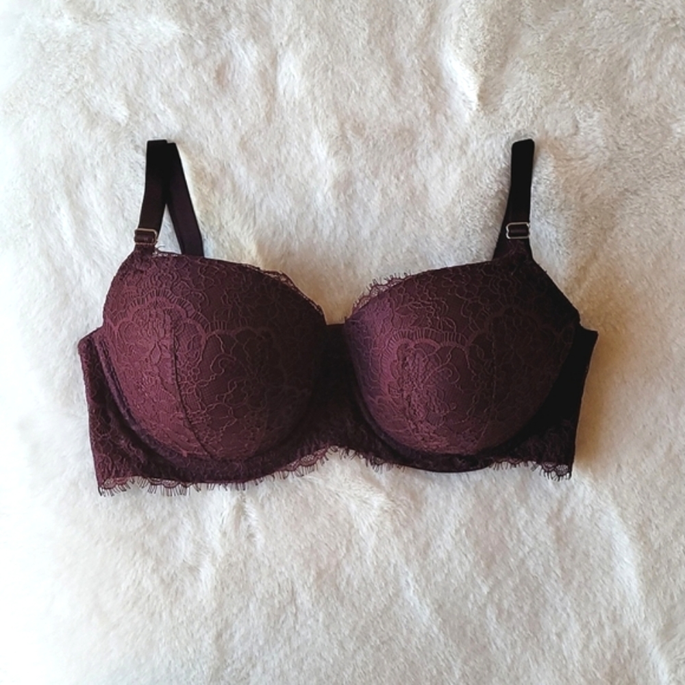 Victoria's Secret Purple Dream Angels Lined Demi Push Up Bra 36D